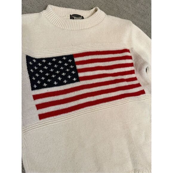 100% Cotton Knitted American Flag Sweater Kids Small - Picture 4 of 6